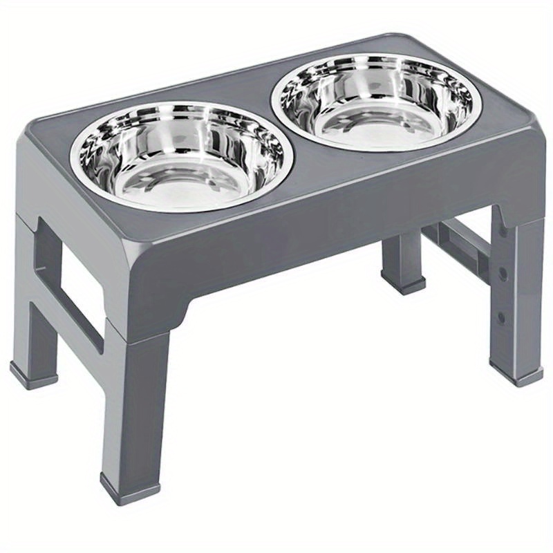Elevated Dog Feeder Stand With 2 Stainless Steel Bowls, Non-slip 4