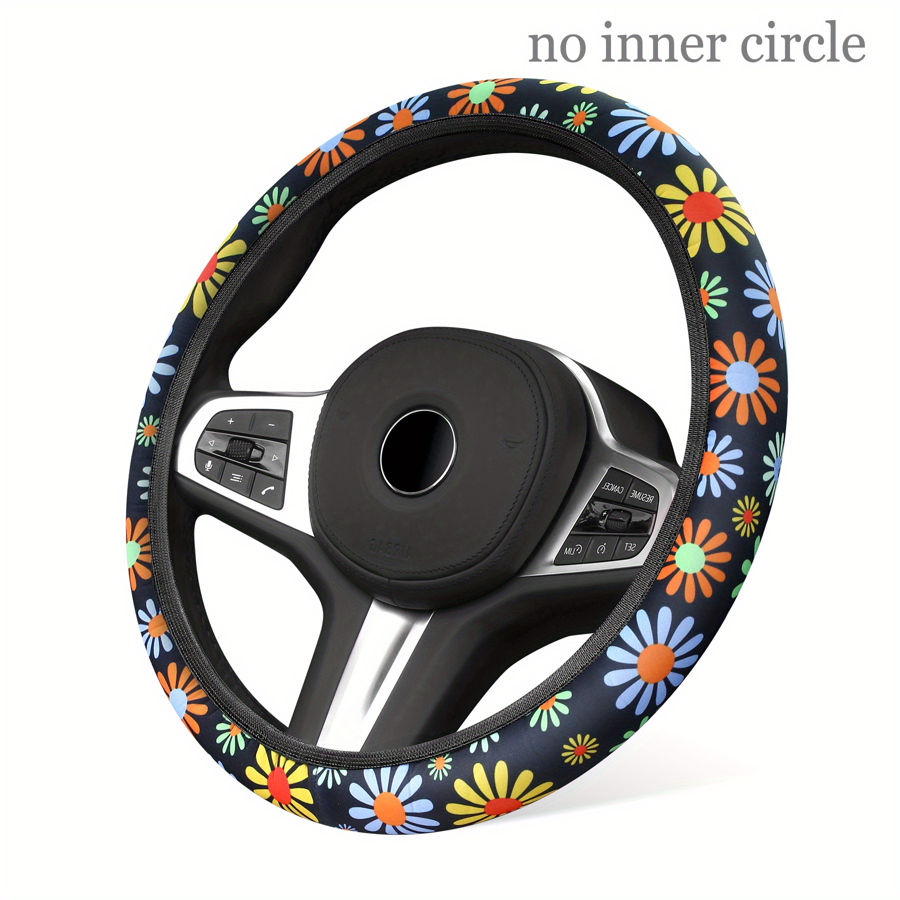 Universal Car Steering Wheel Cover, Colorful Daisy Flower, Printed Elastic Steering  Wheel Cover Interior Accessories - Temu