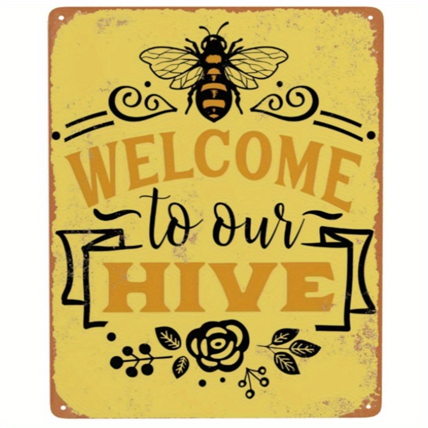 Retro Antique Tin Sign Bumblebee Honey Insect Metal Tin - Temu