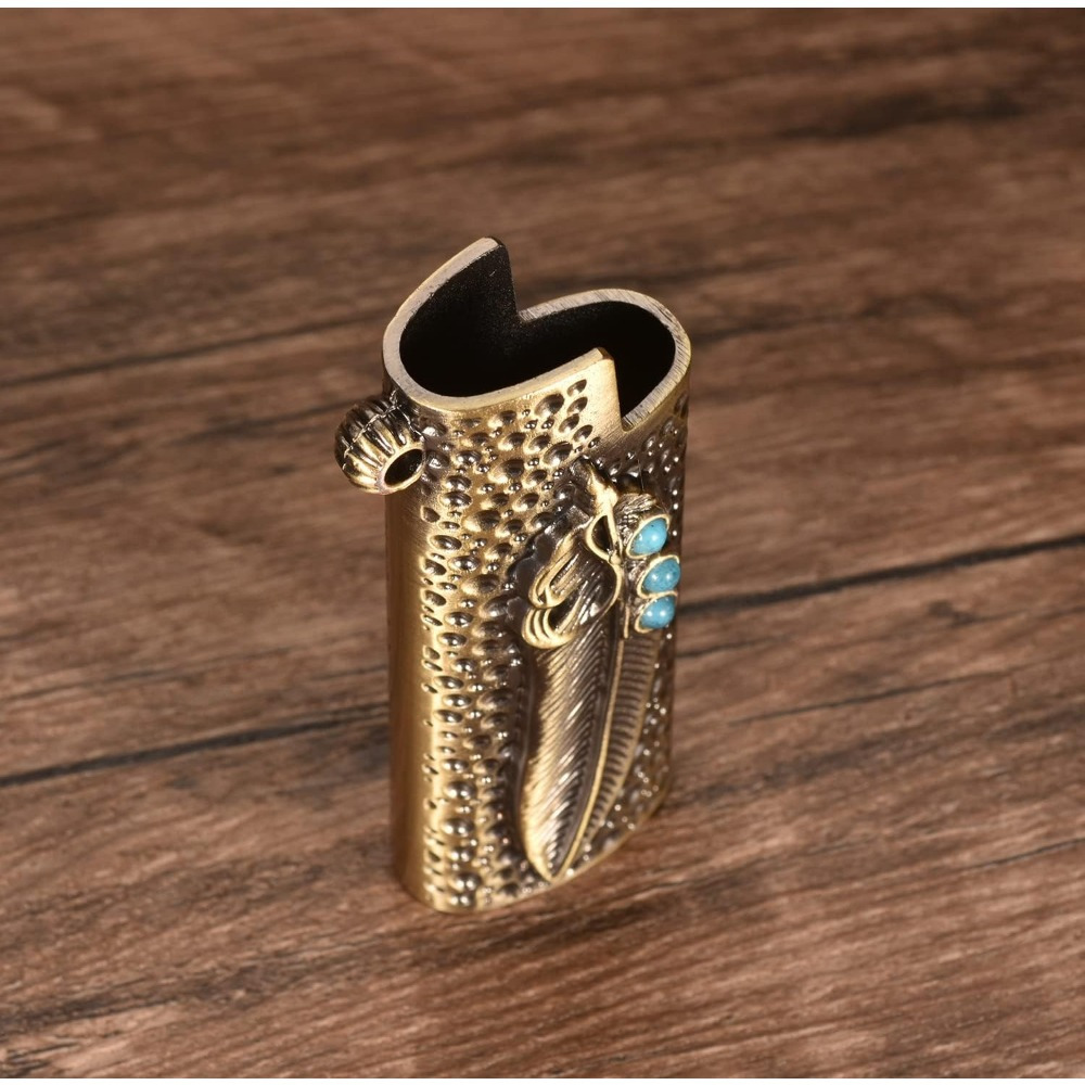 Creative Lighter Case Holder, Feather Design Lighter Protective