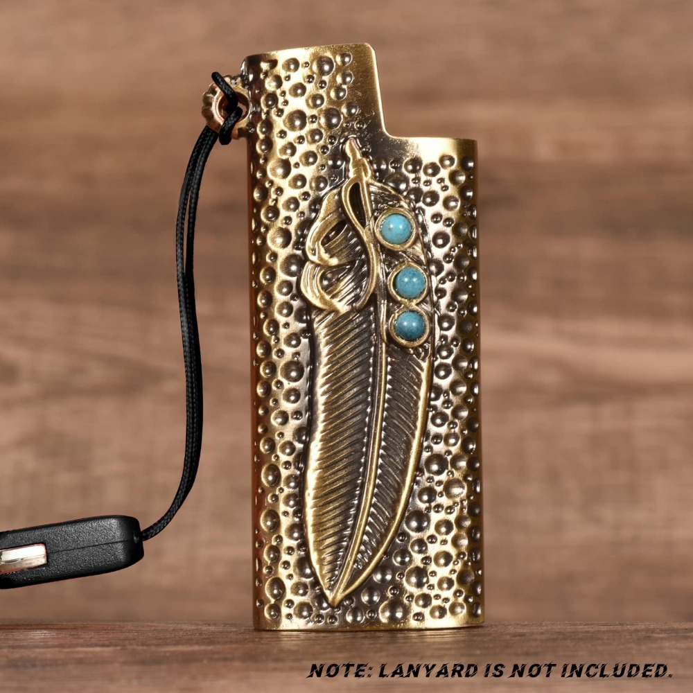 Creative Lighter Case Holder, Feather Design Lighter Protective