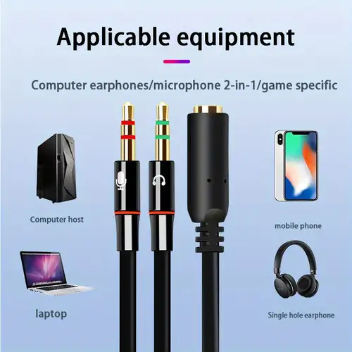 Câble audio mini-jack 3,5 mm 4 broches pour casque et microphone pour M/F 1  m
