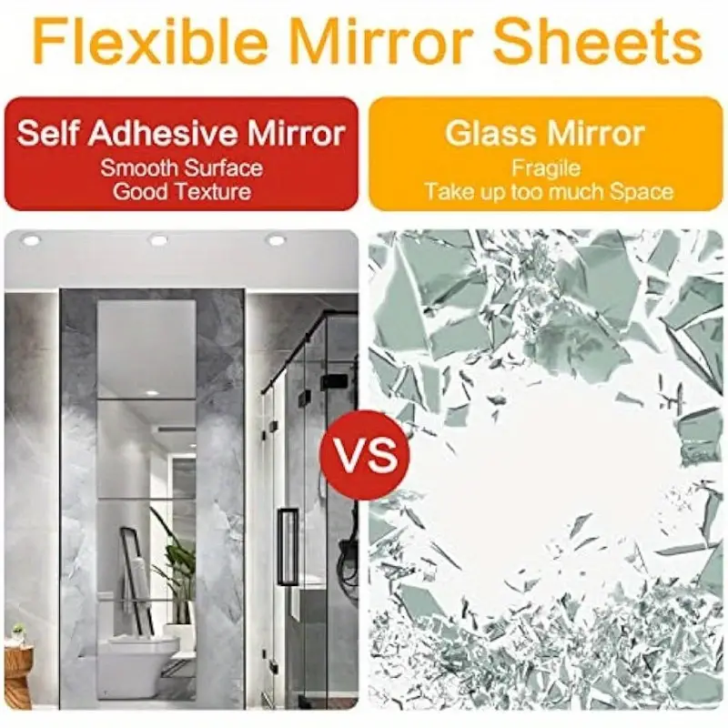 Acrylic Flexible Mirror Wall Sticker Self adhesive Soft - Temu