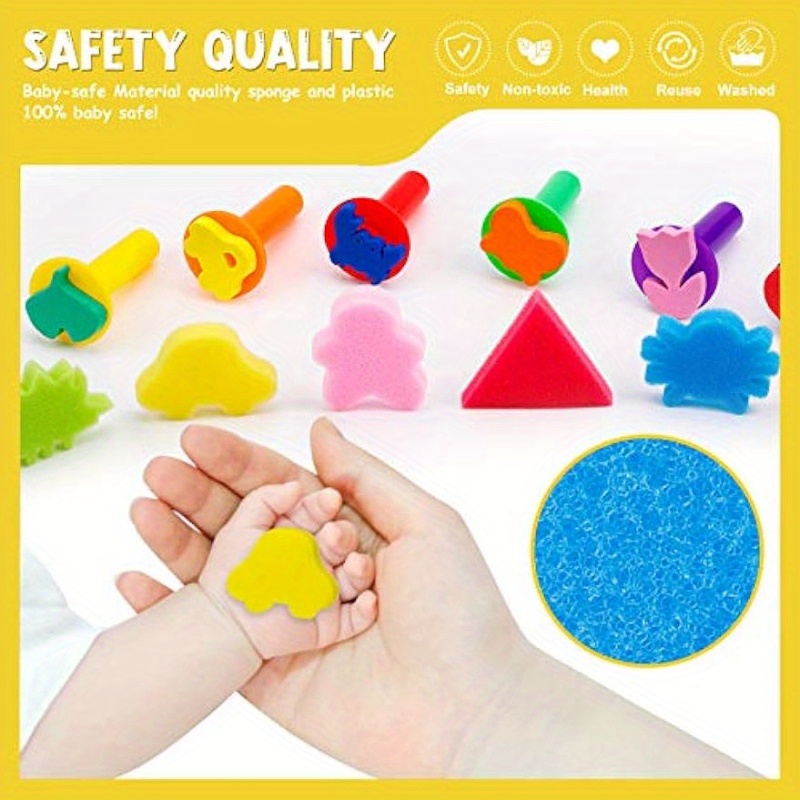 Paint Sponges Including 30 Craft Sponge Painting Shapes 12 Temu