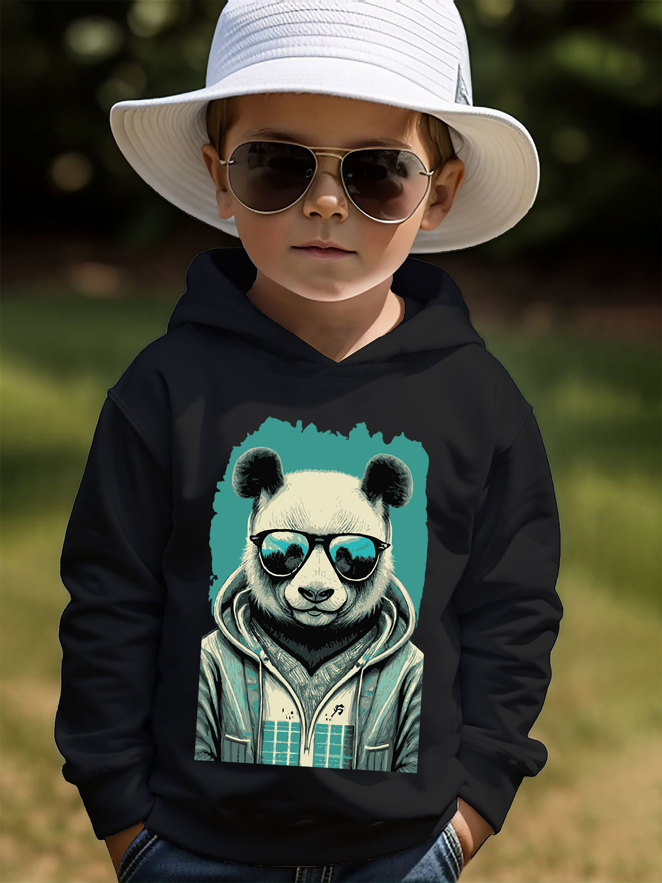 Sudadera con capucha de manga larga para niño, suéter de algodón con  estampado de moda, Tops