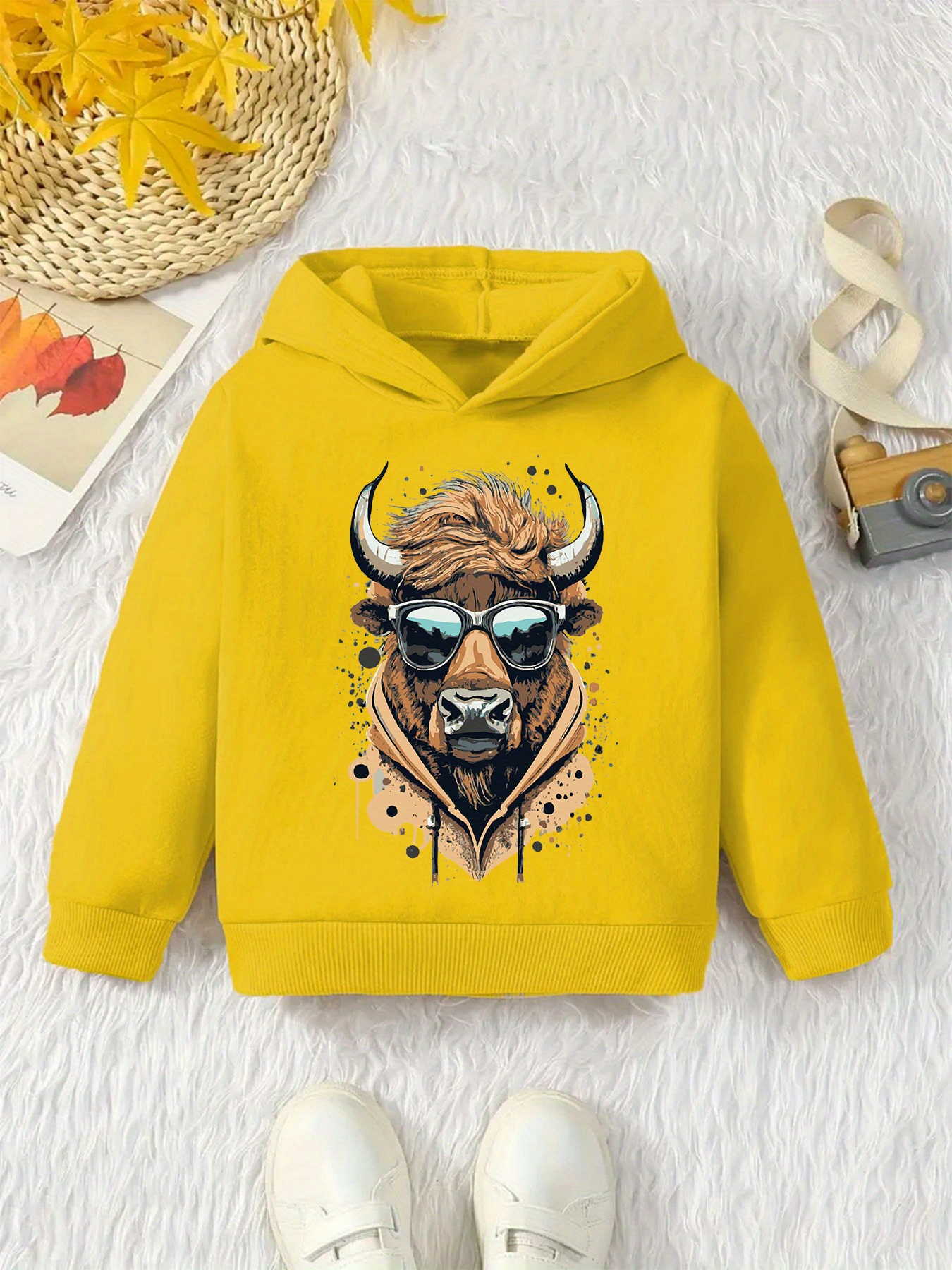 Cool Cow Print Boys Casual Pullover Long Sleeve Hoodies Boys Temu