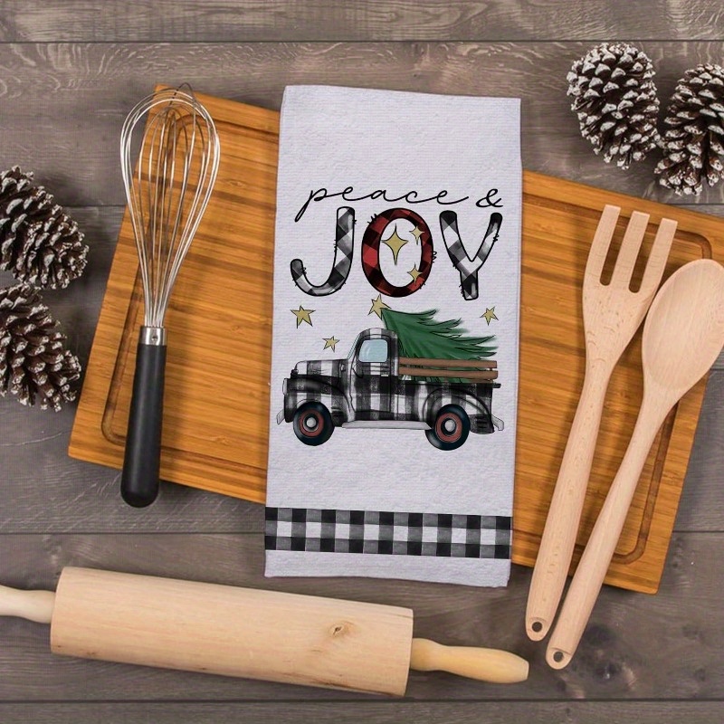 Kitchen Dish Towel, Merry Christmas Trees Truck Decorative Kitchen Dish  Towel, Buffalo Plaid Peace And Joy Xmas Hand Drying, Baking, Cooking Cloth,  Snowflake Winter Holiday Deco,r Home Decoration - Temu Australia