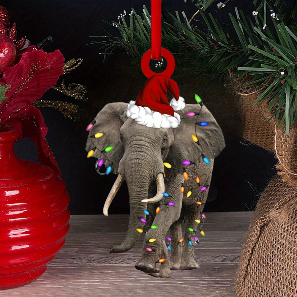 1pc Christmas Elephant Acrylic Decoration Christmas Tree Decoration To Give  Family And Friends Gifts, Scene Decor, Festivals Decor, Room Decor, Home D