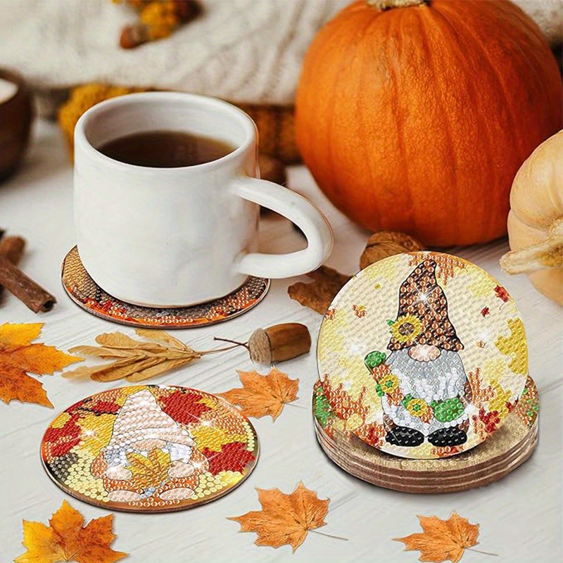 8PCS Diamond Painting Art Ornaments Special Shape Double-Sided Christmas  Tea Cup