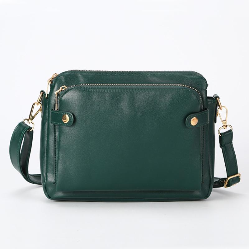 1pc Solid Color Pu Leather Women's Crossbody Bag