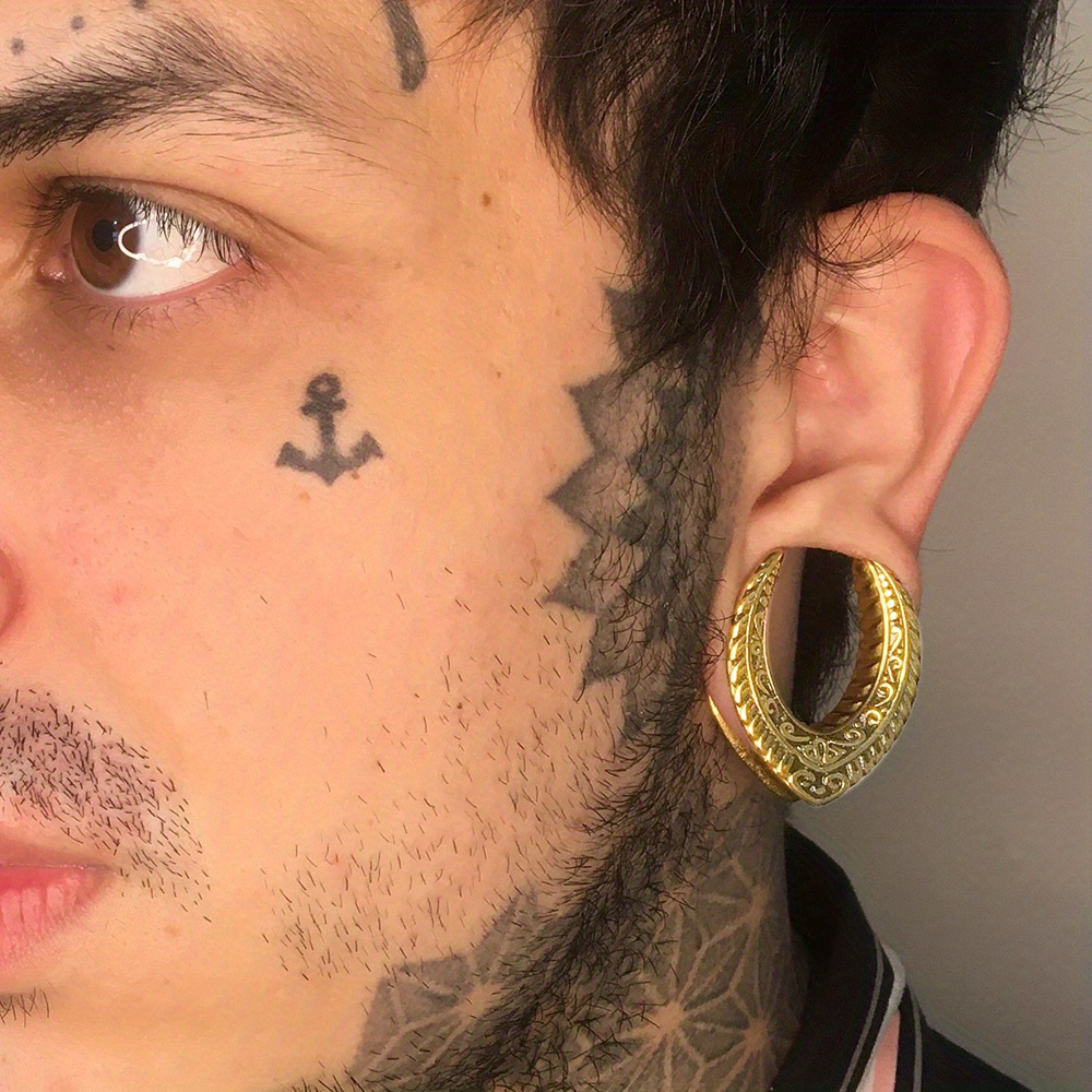 Ear Gauges Men Tattoos Men With Gauges 2pcs Retro Design Ear Plugs