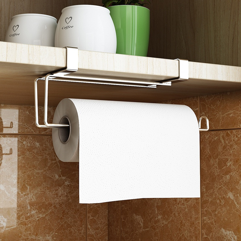 Kitchen Stand Wall-mounted Hanging Toilet Roll Paper Holder With Backing  Adhesive, Bathroom Punching-free Towel Rack Stand, For Kitchen And Bathroom,  Home Storage Supplies - Temu