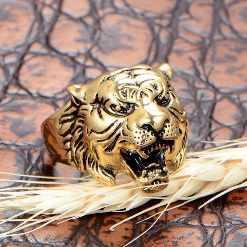 Bague tete de online tigre or