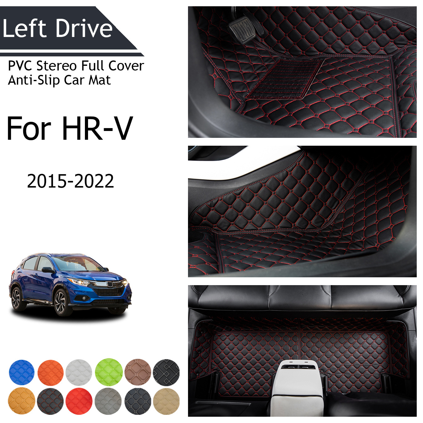 

Tegart [lhd]for Honda For Hr-v 2015-2022 3 Layer Pvc Stereo Full Cover Anti-slip Car Mat