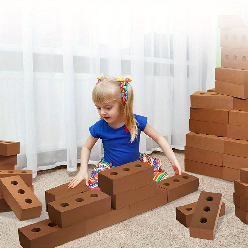 50pcs / set Grandi blocchi di costruzione sicuri Grandi blocchi di schiuma  Giocattoli di costruzione colorati Giocattoli per bambini Che imparano  giocattolo educativo per bambini Regali