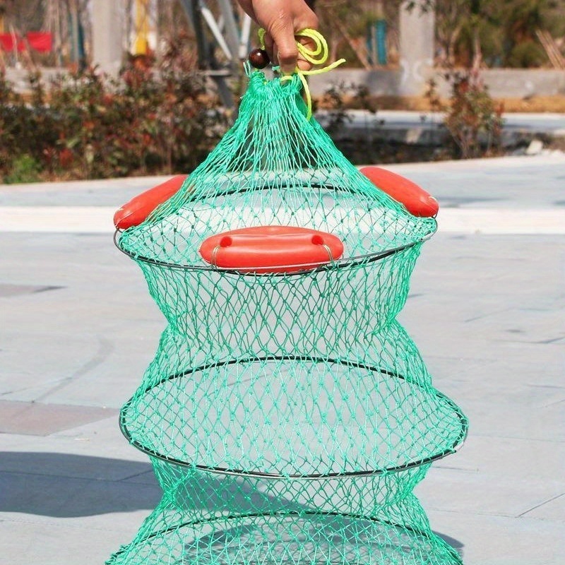 Folding Fishing Cage Durable And Corrosion-resistant Trap Fish Basket  Drawstring Fishing Basket For Keeping All Types Of Fish Ytger