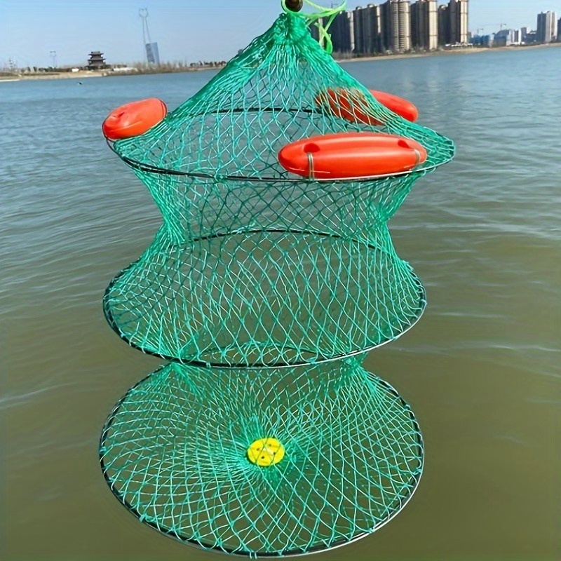 Labymos Foldable Metal Fish Net Fishing Basket Portable Fishing