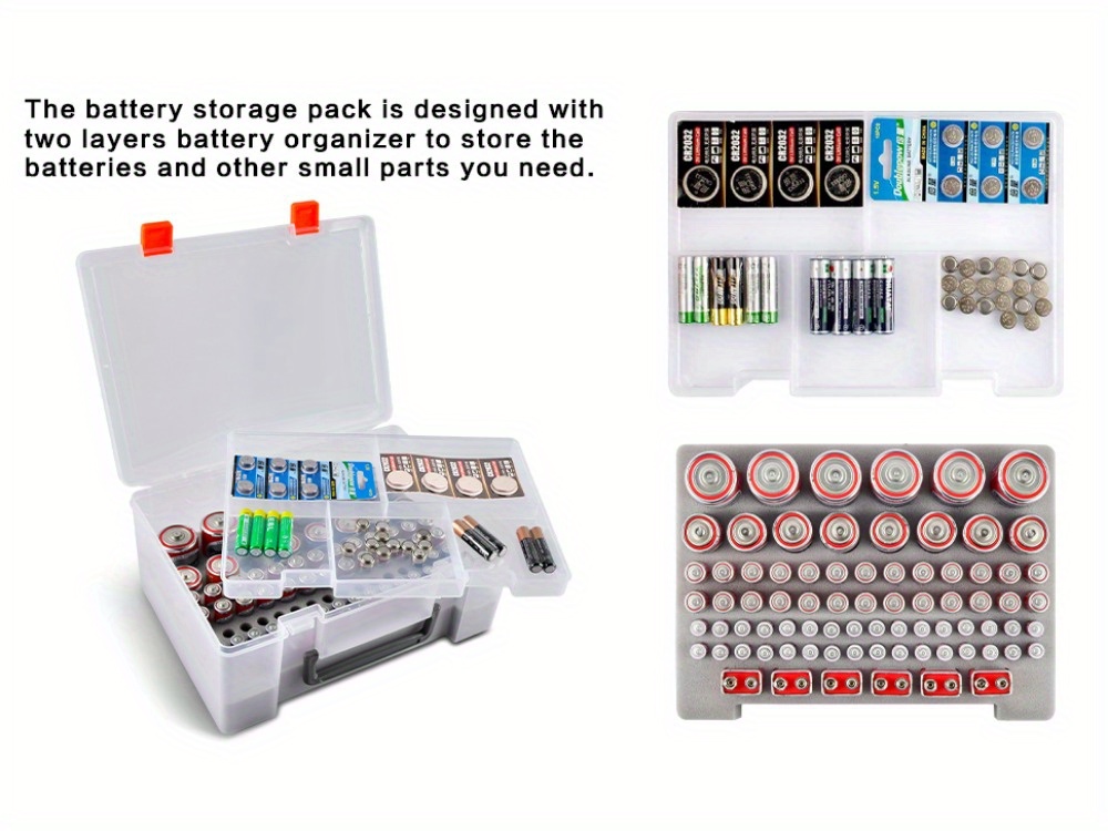 Battery Storage Organizer Holder Battery Tester Checker 120+ Temu