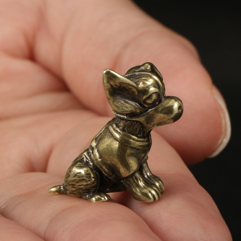 Vintage Brass Cute Cats Figurines Miniatures Desktop Ornaments Small Animal