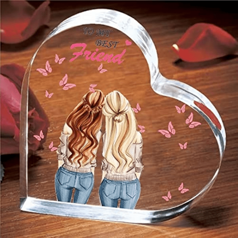 1pcto My Best Friend Heart Shaped Acrylic Plaque, Christmas Gift Birthday  Gifts For Women Friendship, Butterfly Printed Acrylic Desktop Keepsake For  Home Decor,decorative Signs Plaques Multipurpose Acrylic Modern Tabletop -  Temu