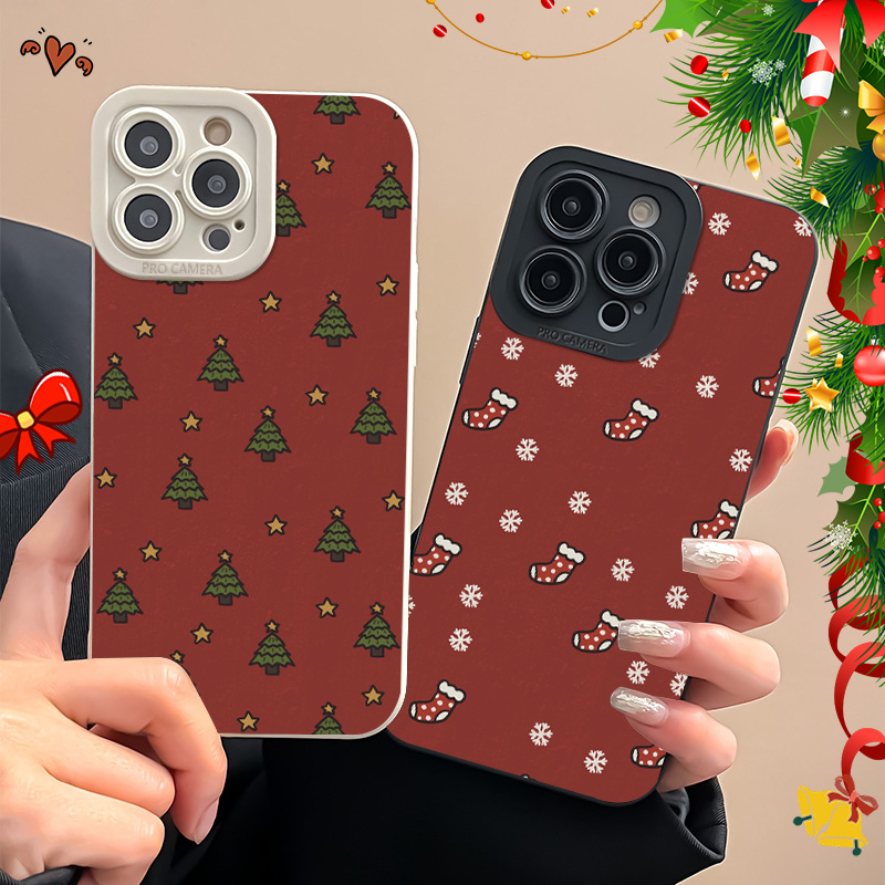christmas stockings leaves luxury shockproof phone case Temu Ireland