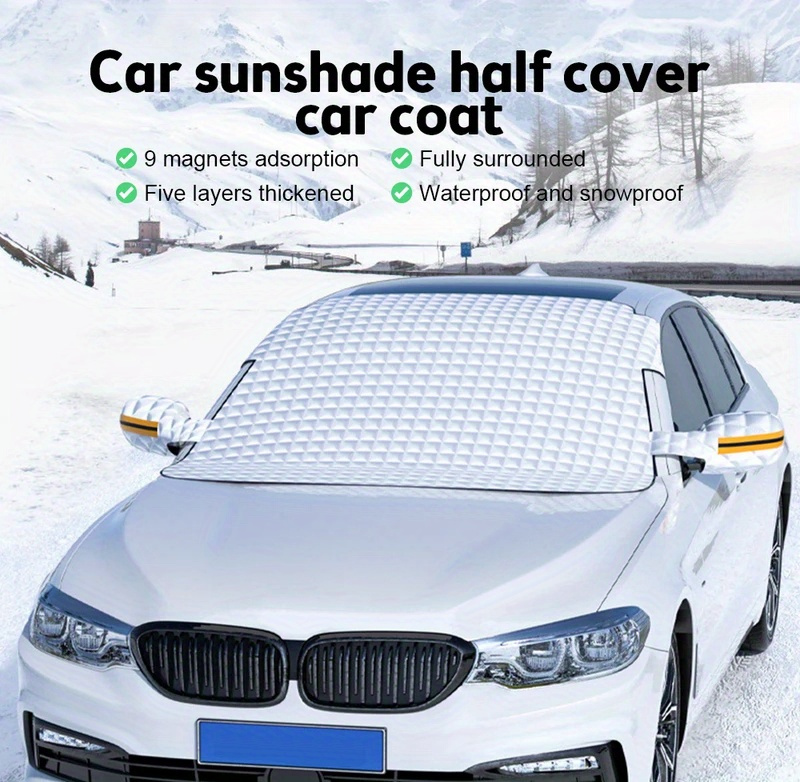 Car Magnetic Anti-snow & Anti-frost Car Cover Windshield Cover Rearview  Mirror Reflective Strip SUV Protective Cover Thermal Insulation Car Snow  Cover