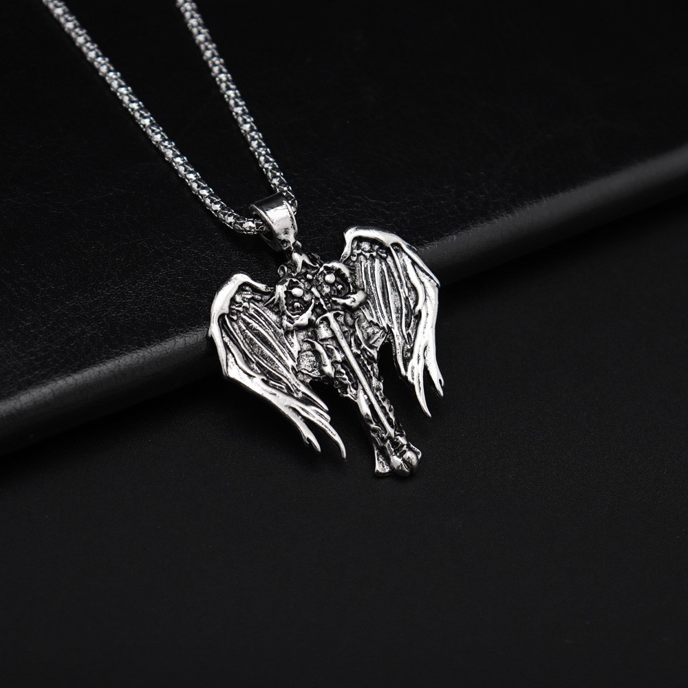 Vintage Funky Punk Cartoon Angel Wings Goddess Pendant - Temu