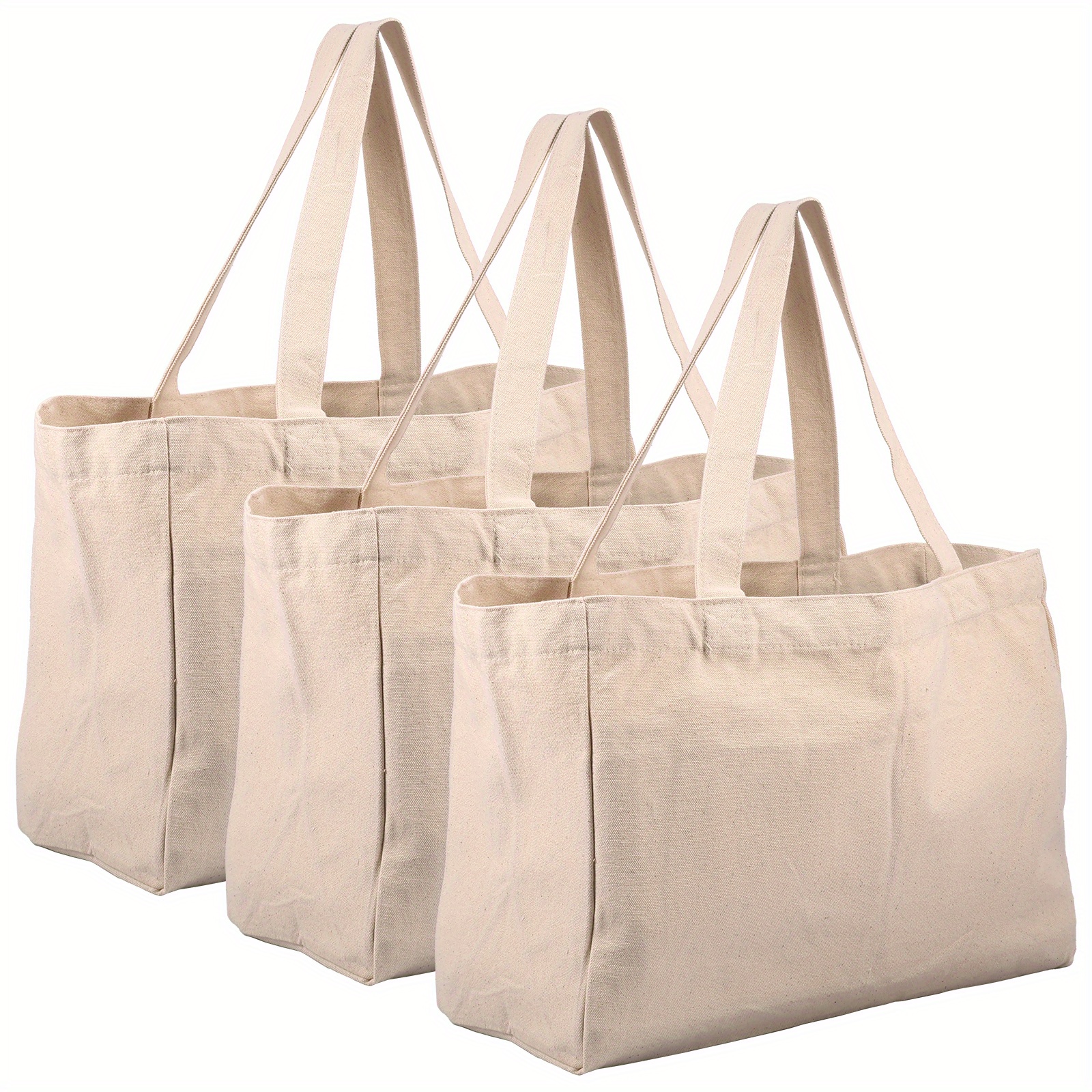 24 Pieces Canvas Tote Bags, Blank Plain Canvas Bag Lightweight
