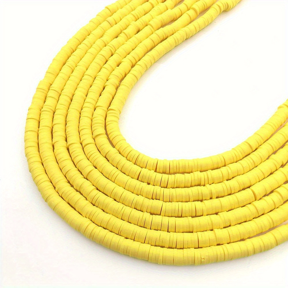 4 Different Yellow 10 Strands Polymer Clay Beads For Jewelry - Temu
