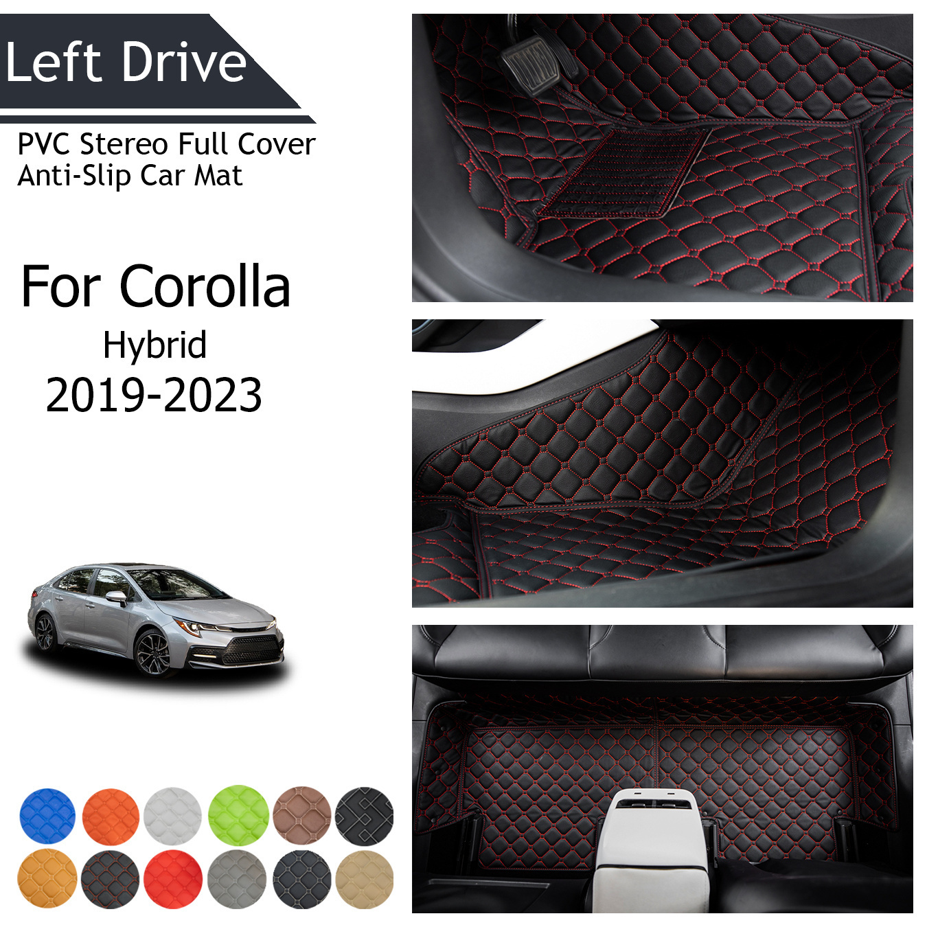 Tegart [lhd] For Corolla Hybrid 2019-2023 Three Layer Pvc Stereo Full Cover  Anti-slip Car Mat - Temu