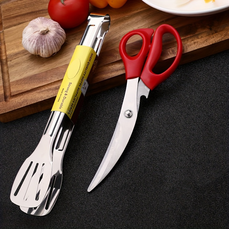 Kitchen Shears With Food Tongs Korean Barbecue Scissors And - Temu