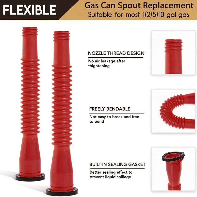 Gas Can Spout Replacement with Screw Collar Caps Gas Tank Nozzle