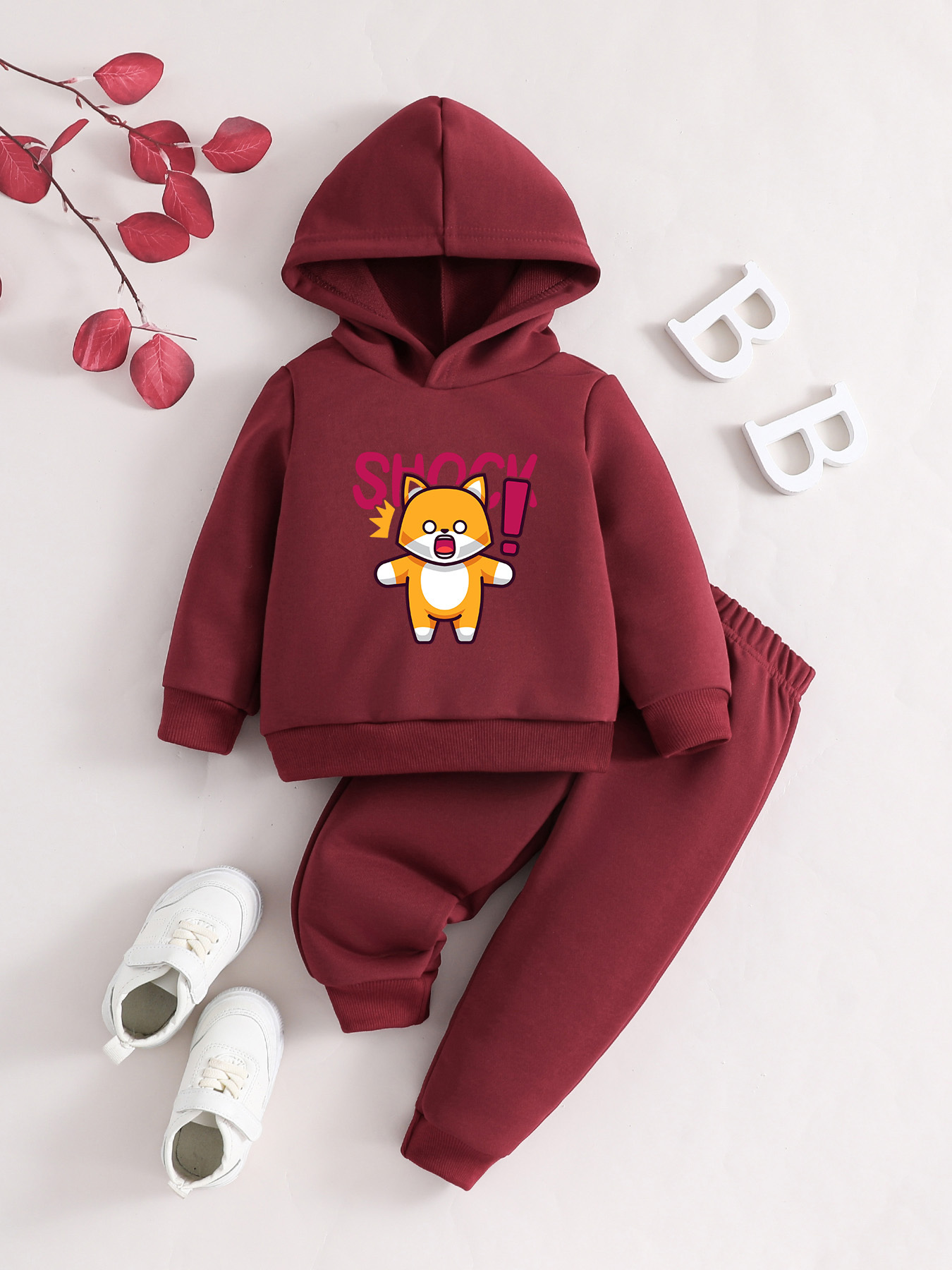  Conjunto de 2 piezas de sudadera con capucha de manga