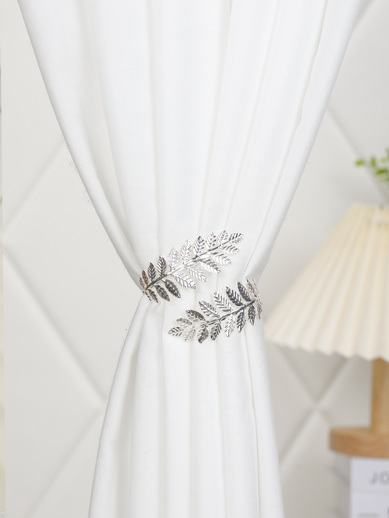 1pc boho curtain tieback decorative golden simple leaf curtain holdbacks for window curtain home decor curtain accessories details 3