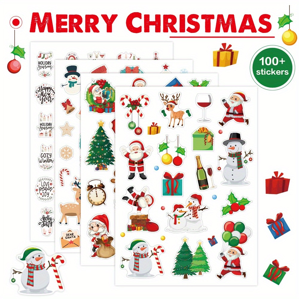 Random Kawaii Merry Christmas 3d Bubble Stickers Adhesive - Temu