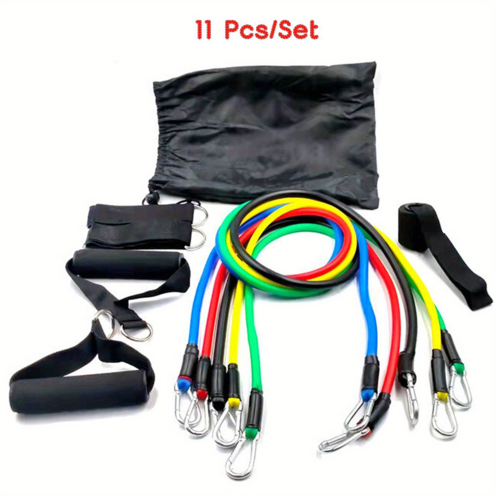 Buy ShopiMoz 11 Pack Yoga Resistance Bands Set,Including 5 Stackable  Exercise Bands with Door Anchor,2 Foam Handle,2 Metal Foot Ring Carrying  Case Home Workouts,Physical Therapy,Gym Training Online at Best Prices in  India 