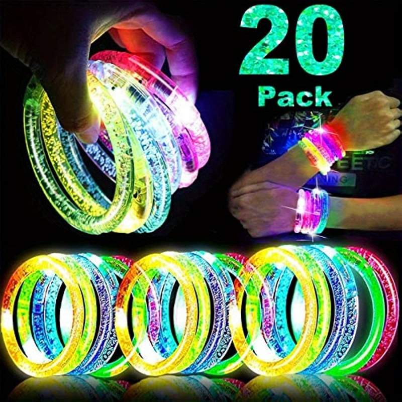 1pc, LED Sticks Bracelets Wristbands Glow in The Dark Party Supplies Neon Light Up Bracelet Toys Kids Adults Party Favor, Glow in The Dark Party