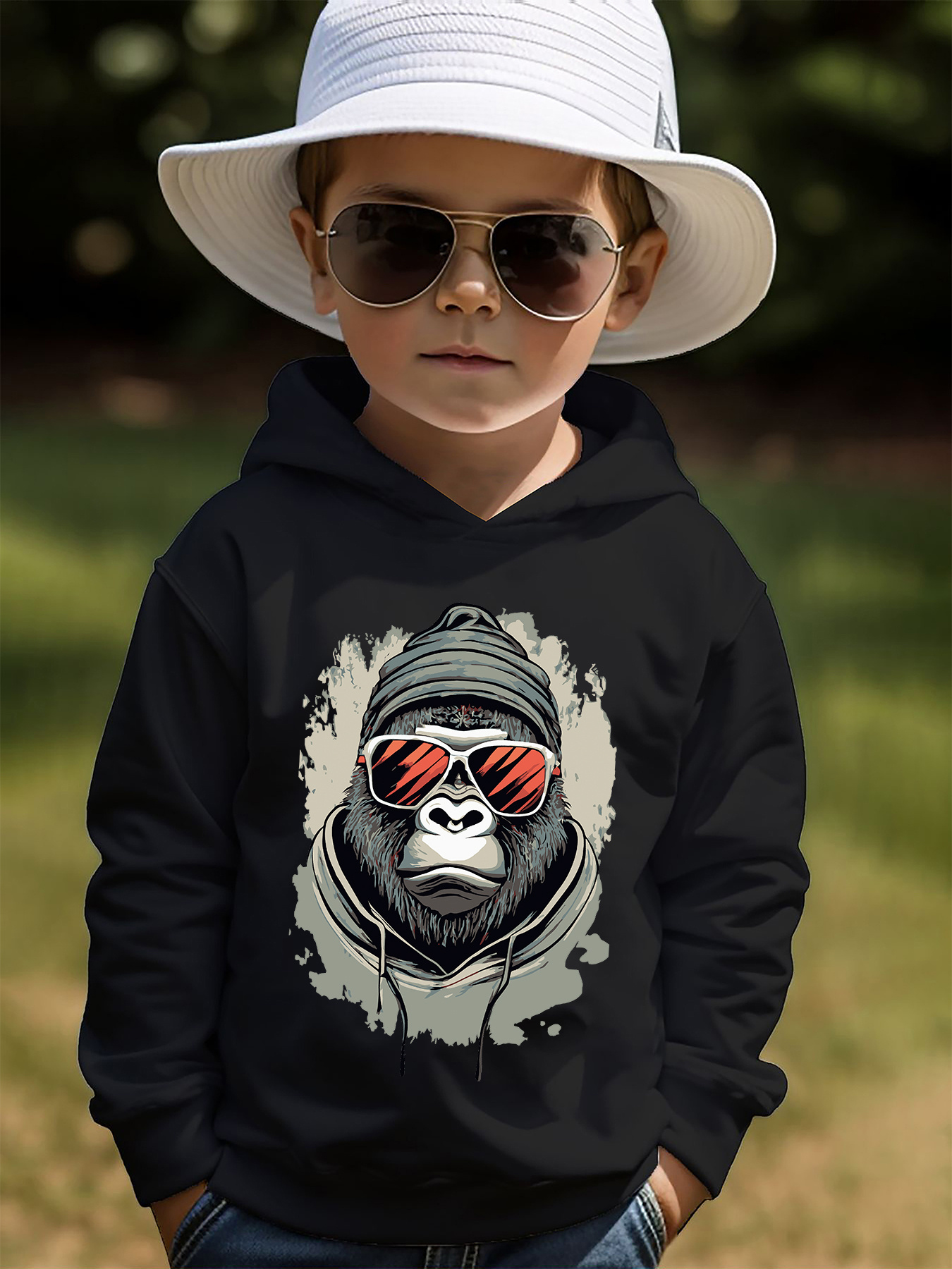 Cool Chimpanzee Born To Be Strong Print Boys Casual Pullover - Temu Austria