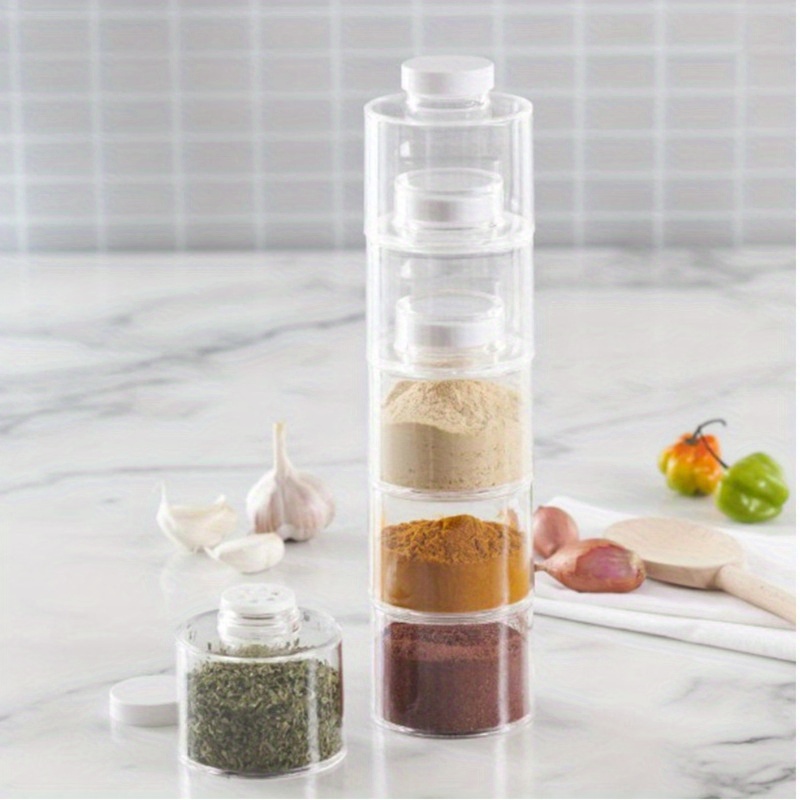 Stackable Spice Storage Containers, Refillable Spice Jars Tower Shape  Condiment Jars For Camping Rv Outdoor Cooking Small Kitchens Traveling  Chefs Bbq Kitchen Accessaries - Temu
