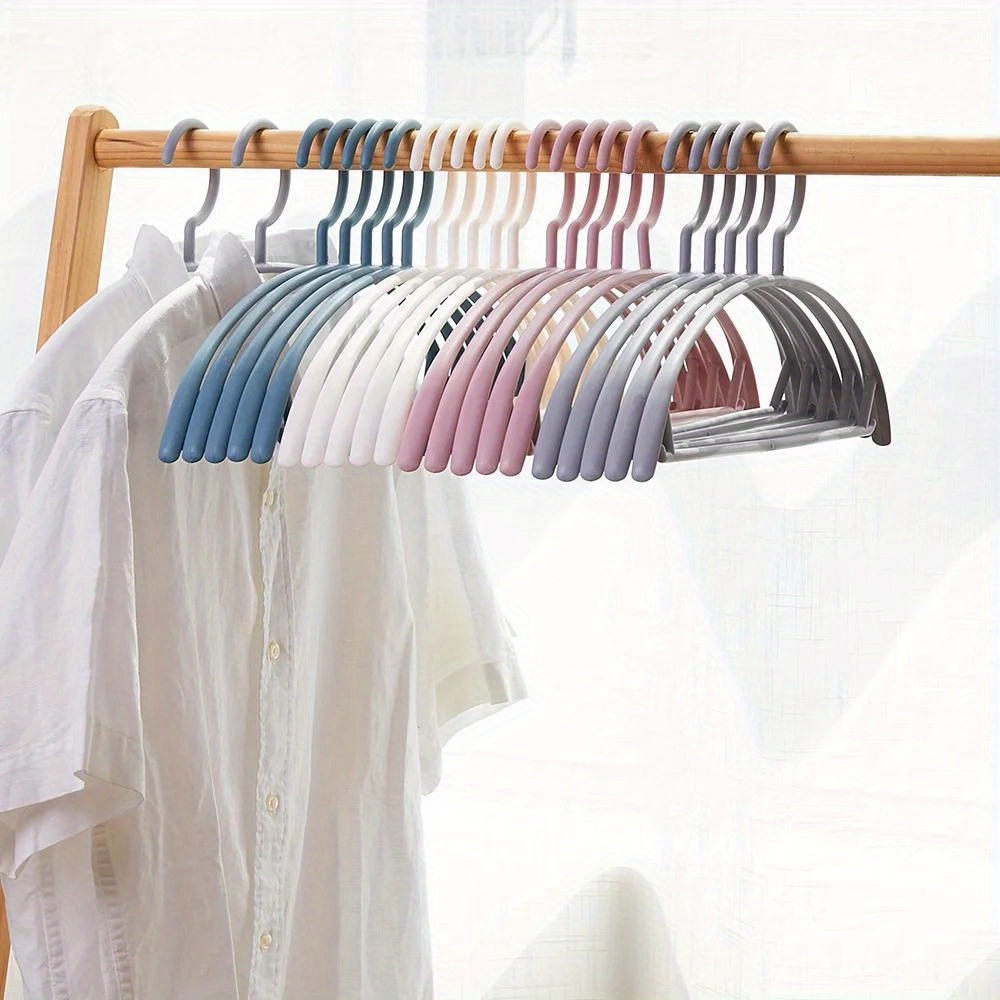 Wide Shoulder Clothes Hanger Traceless Plastic Clothes - Temu