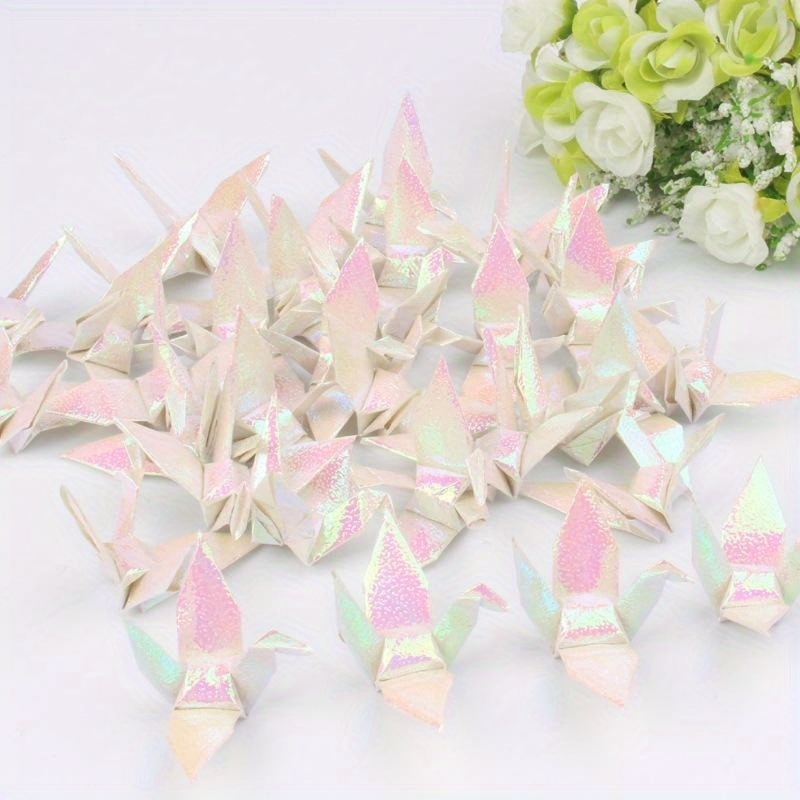 

100pcs Pearl White Origami Square Paper - Single Sided Craft Diy - Colorful Scrapbooking - 7cm X 2.76in