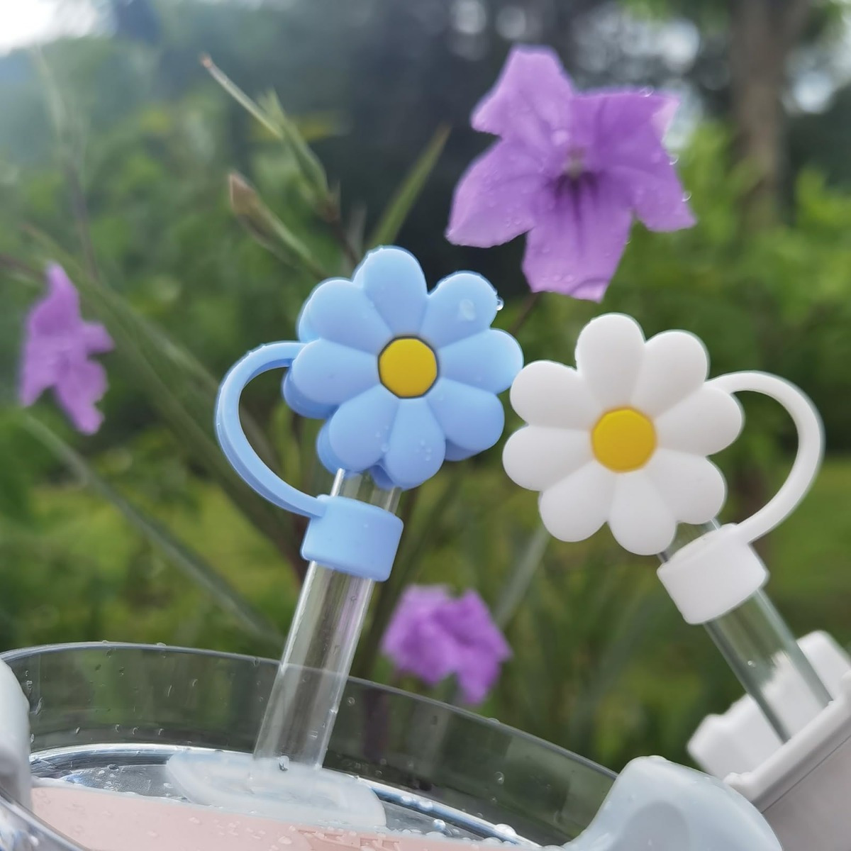 Silicone Straw Cover, Flower Straw Cover, Compatible With Stanley 30&  Tumbler, Flower Cute Shape Straw Cover, Straw Cover, Straw Cover, Reusable  Straw Protector, Cup Accessories, Christmas Decorations - Temu