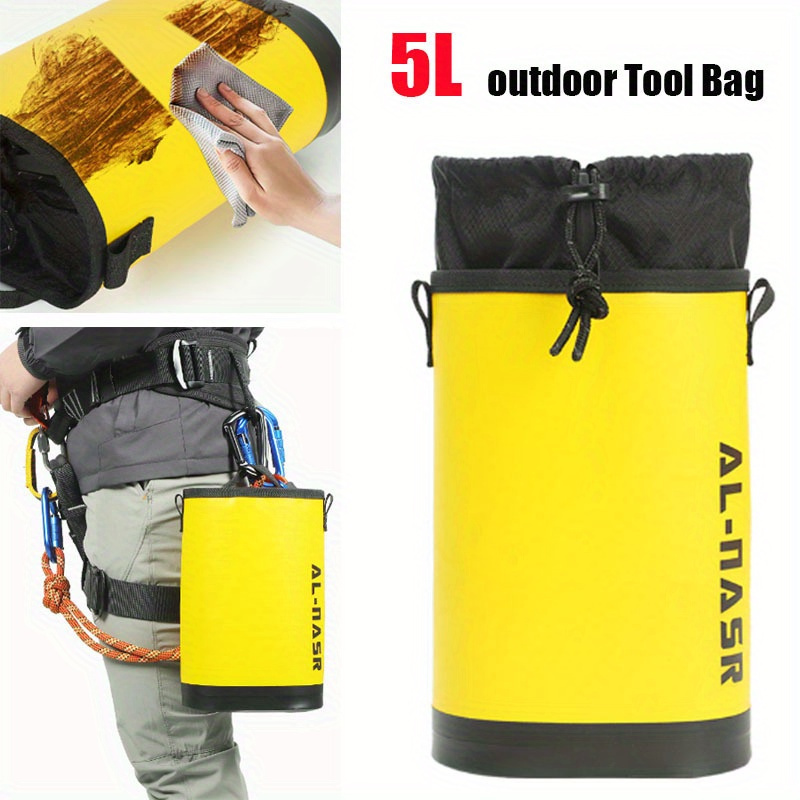 

5l Waterproof Outdoor Tool Bag - Polyester, Non-woven Material, Portable Climbing & High- Kit With Multiple Compartments And Adjustable Straps, Waterproof Backpack