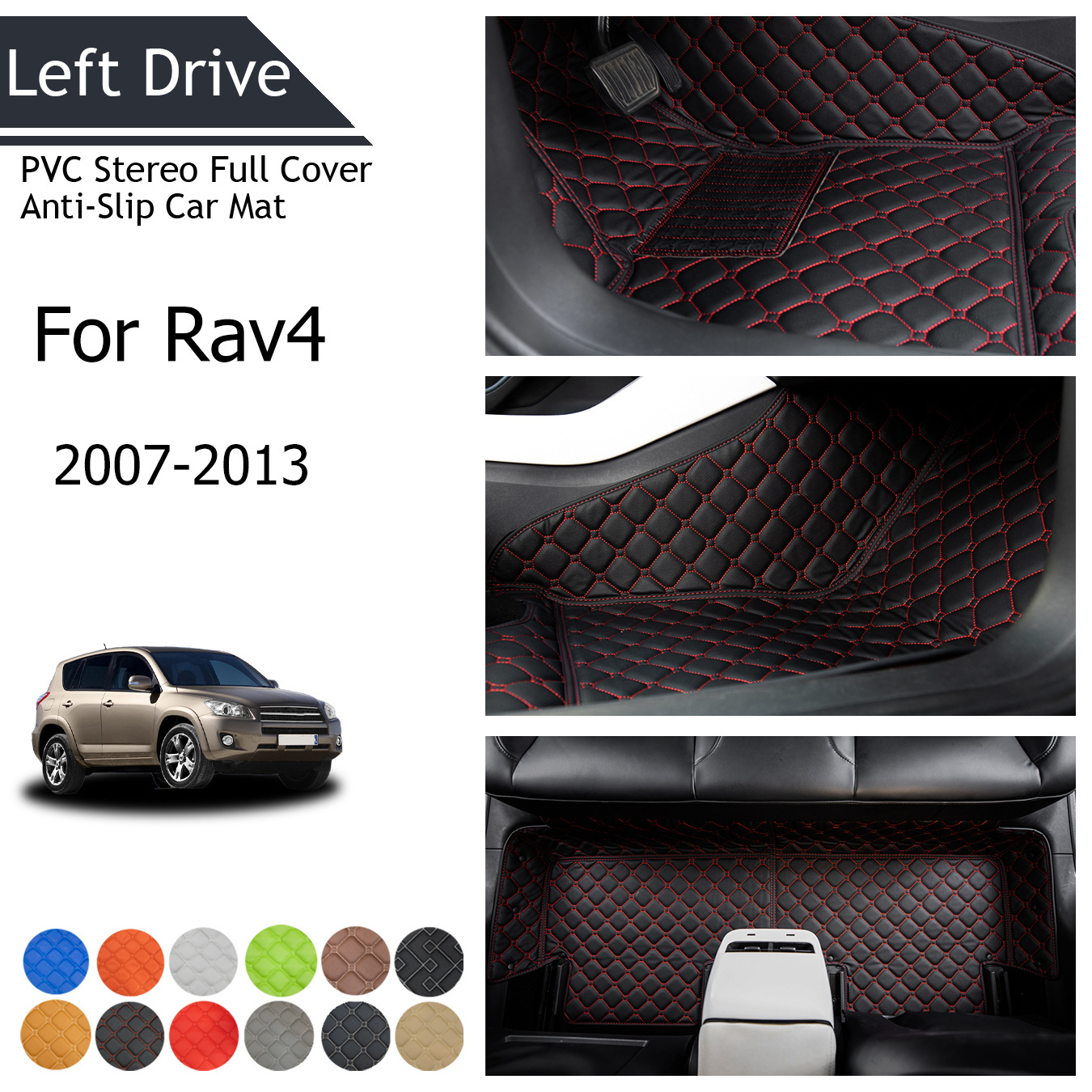 

Tegart [lhd] For Rav4 2007-2013 3 Layer Pvc Stereo Full Cover Anti-slip Car Mat