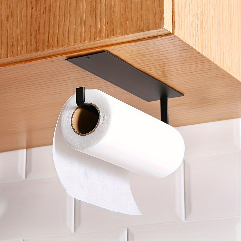 Kitchen Paper Towel Holder Punch Free Iron Under Counter Roll