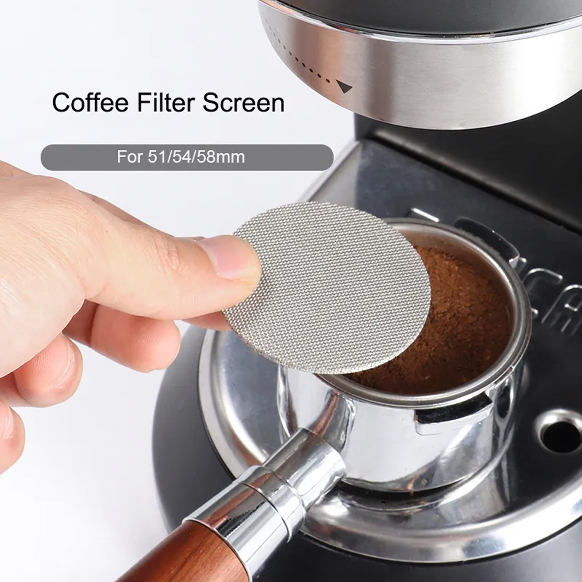

1pc 51/54/58mm Reusable Stainless Steel Coffee Filter