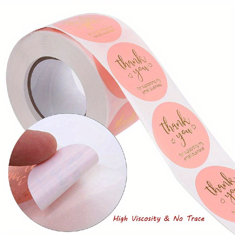 50Pcs-25Sheets Rectangle Pink Bow Hi Beauty Thank You Stickers Labels For  Gift Box Package Baking