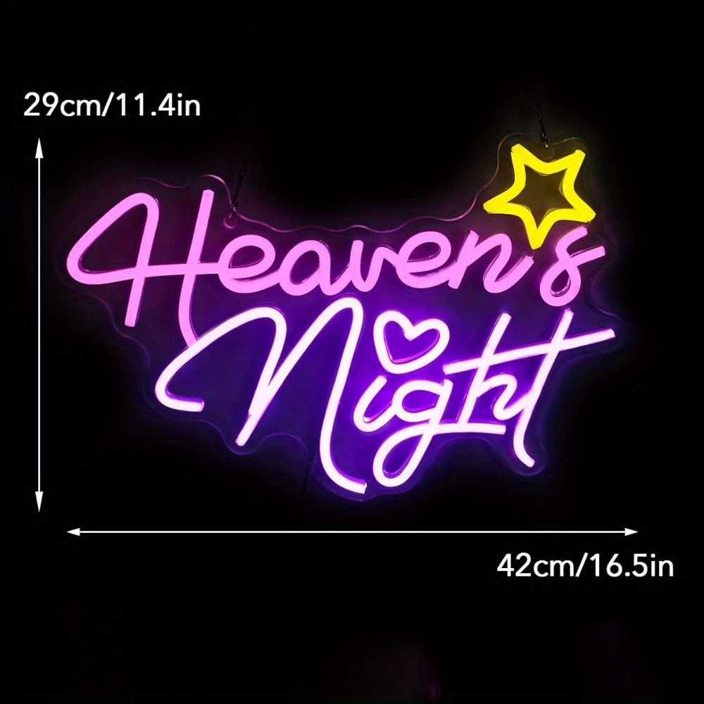 Heaven's Night Neon Sign Light Led Dimmable Party Neon Signs - Temu