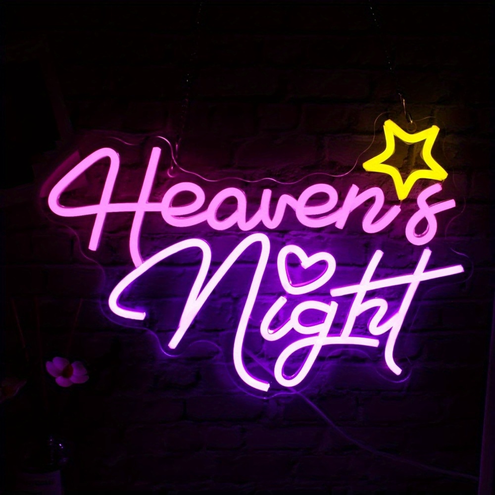 Heaven's Night Neon Sign Custom Neon Lights Sign Wedding Neon Sign