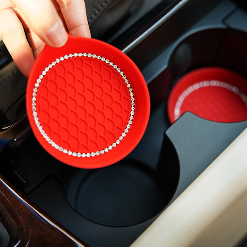 Car Coasters For Cup Holders Checkerboard Car Cup Mat Universal